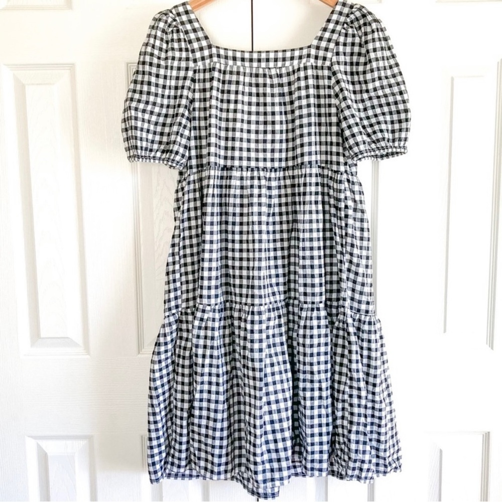 beachlunchlounge Gingham Button Down Marcela Sundress Black White Size Small - Picture 6 of 7